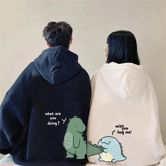 Unisex Tops Spring Autumn Men Women Pullovers Couple Hooded