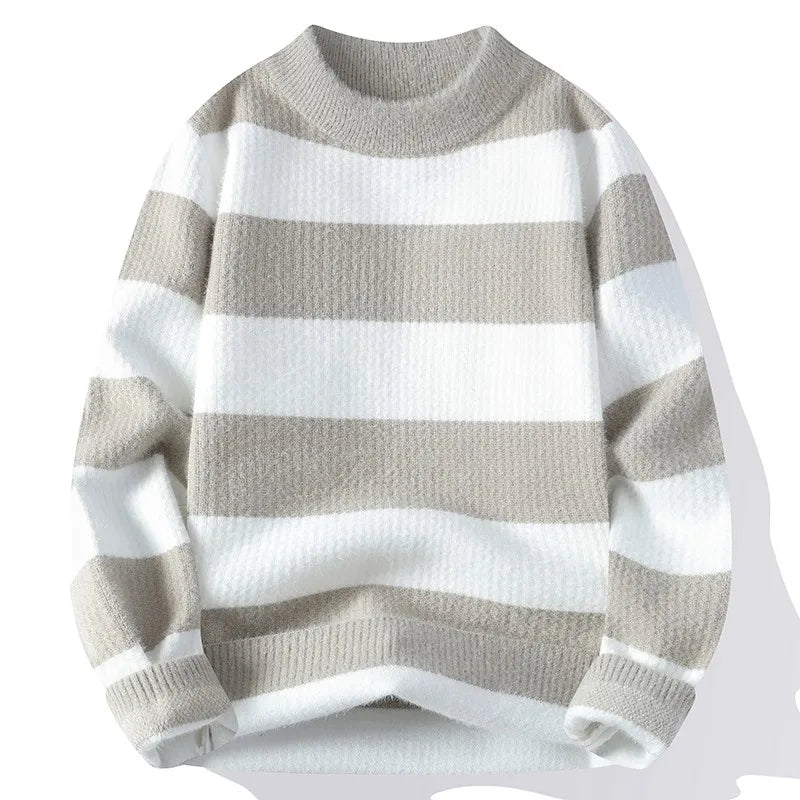 Mens Classic Autumn Striped Knitted