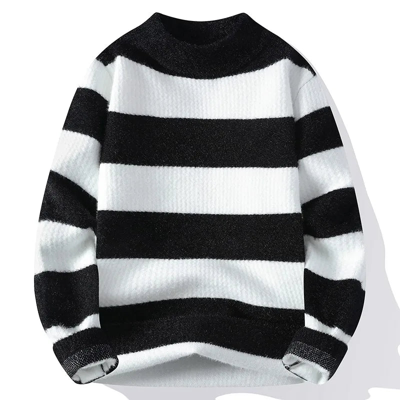 Mens Classic Autumn Striped Knitted