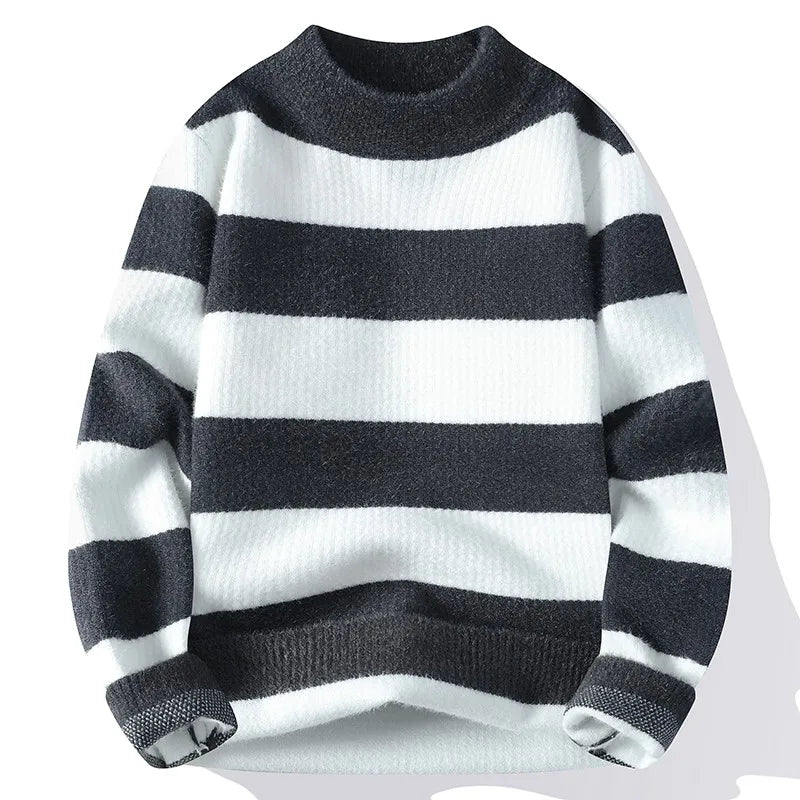 Mens Classic Autumn Striped Knitted