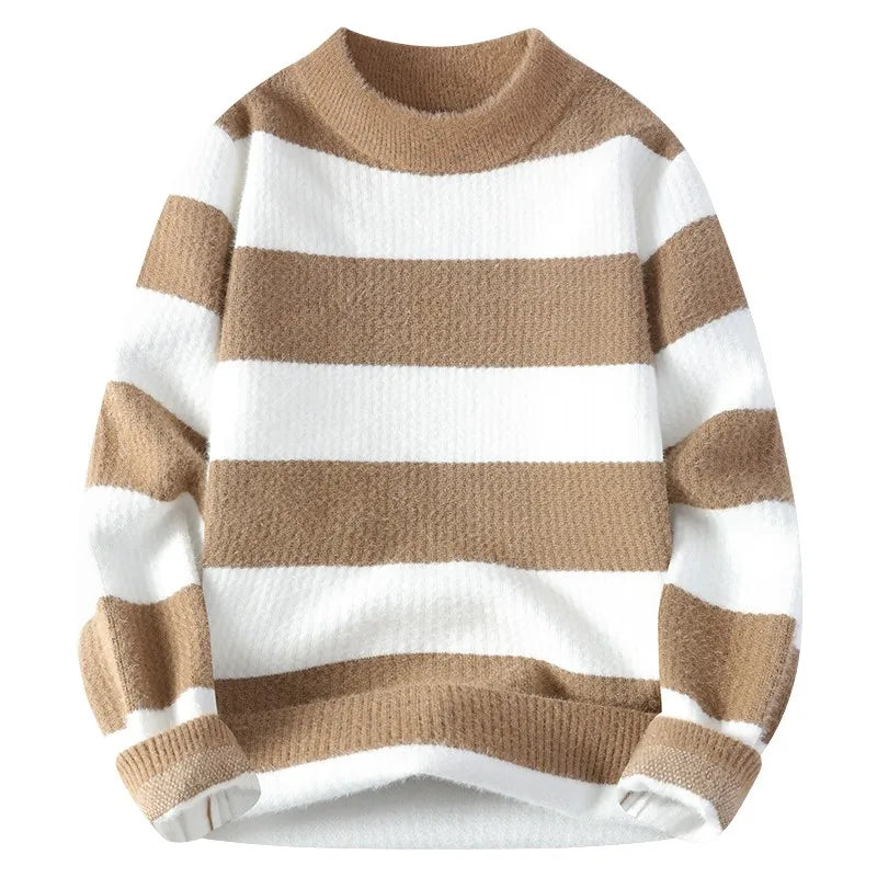 Mens Classic Autumn Striped Knitted