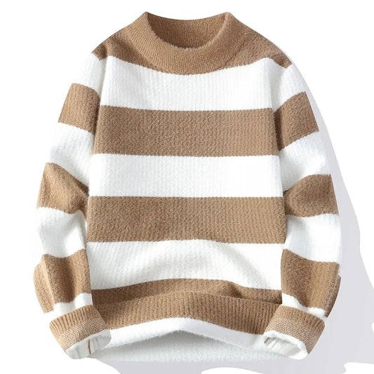 Mens Classic Autumn Striped Knitted